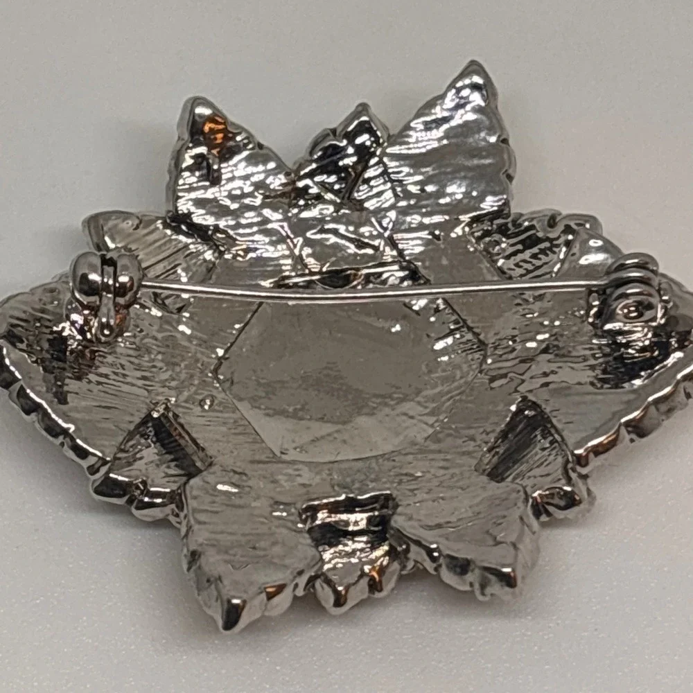 Sparkling Starburst Brooch Rhinestone Crystal Vintage Style‎ Statement Pin